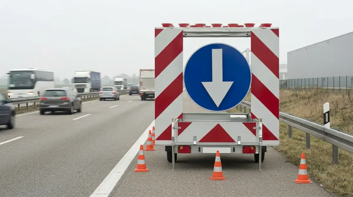 Mobilna poduszka zderzeniowa i przyczepy sygnalizacyjne – jak skutecznie zabezpieczyć roboty drogowe?