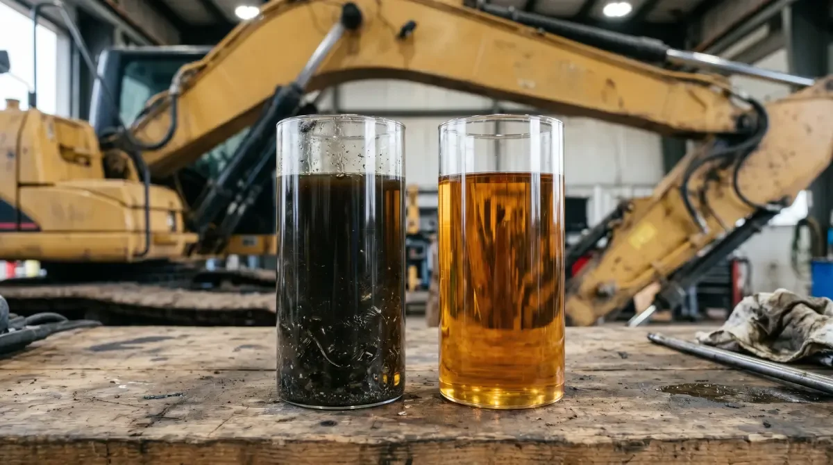 Opiłki w oleju hydraulicznym – usługa filtracji Olbromski Kleenoil w akcji